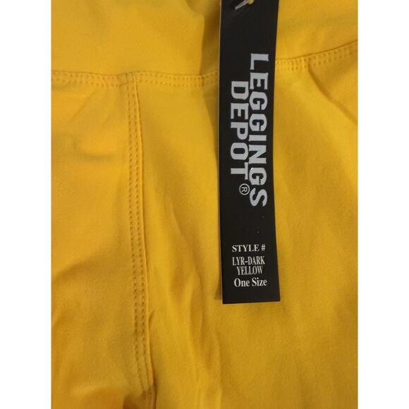 Lot Of 2 NWT Leggings Depot One Size New Yellow And Pink Cute Comfortable - Picture 4 of 4